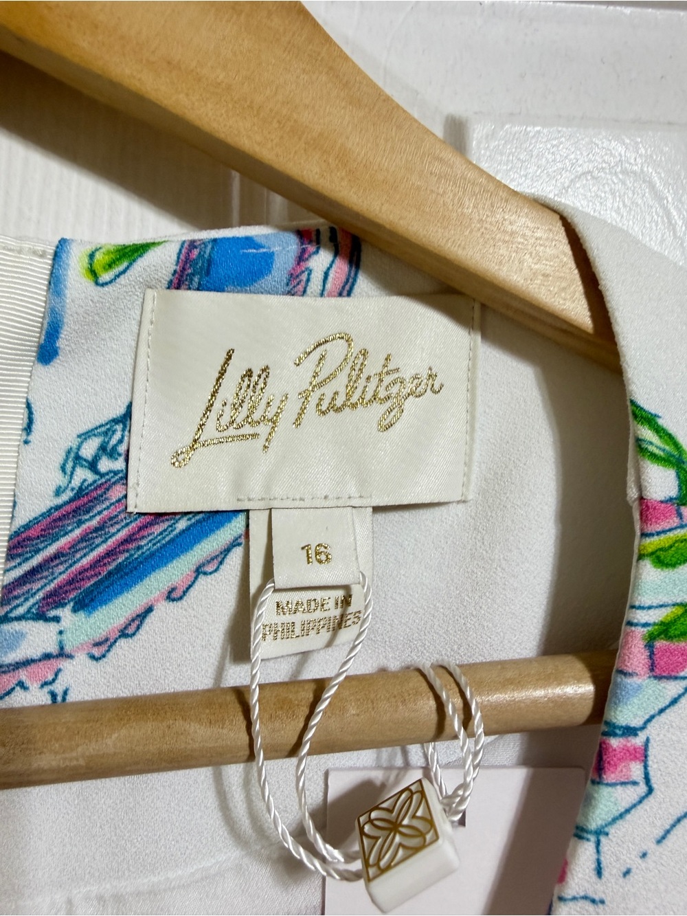 NWT Lilly Pulitzer Margaux 3/4 sleeve white pink flamingo beach palm dress 16 - Picture 4 of 10